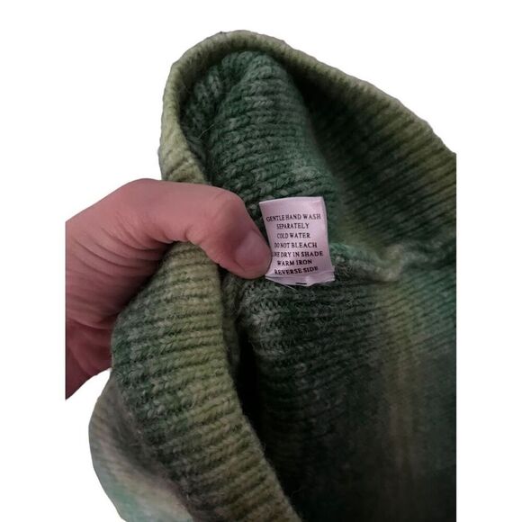 RedBerry Y2K Sleeveless Rib Knit Gradient Halter Neck Bodycon Dress Green Large - Picture 3 of 9